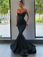 Trumpet/Mermaid Sweetheart Sweep Train Silk like Satin Prom Dress With Belt/Sash