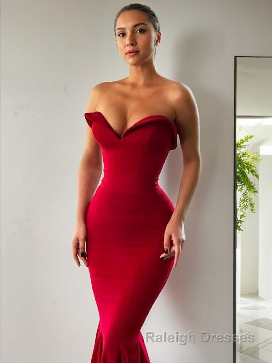 Trumpet/Mermaid Sweetheart Sweep Train Stretch Crepe Prom Dresses Secondary image