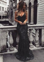 Trumpet/Mermaid V Neck Sleeveless Sweep Train Tulle Evening Dress With Beading Appliqued