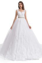 Tulle Backless Appliques beading Wedding Dresses