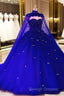 Tulle Ball Gown Quinceanera Dresses With Cape Prom Dress