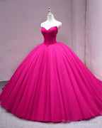 Tulle Corset Ball Gowns Quinceanera Dress Pleated V Neck