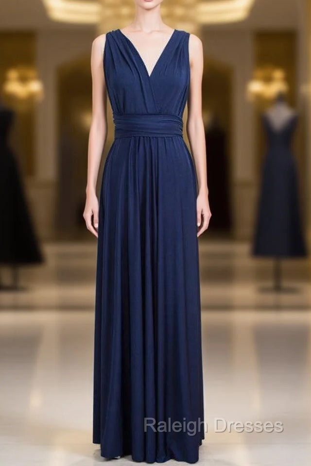 Tulle Floor-Length Sleeveless Convertible Bridesmaids Dresses