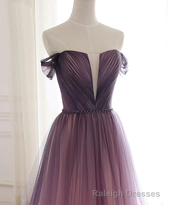 Tulle Gradient Long Formal Gown, A-line Floor Length Party Dress Secondary image