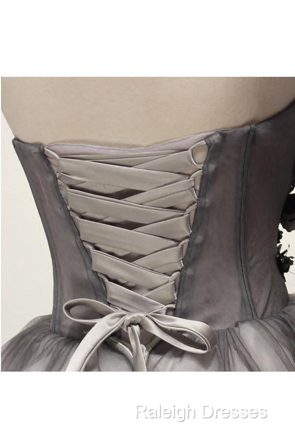 Tulle Gray Short Prom Dresses Homecoming Dresses Coktail Dresses