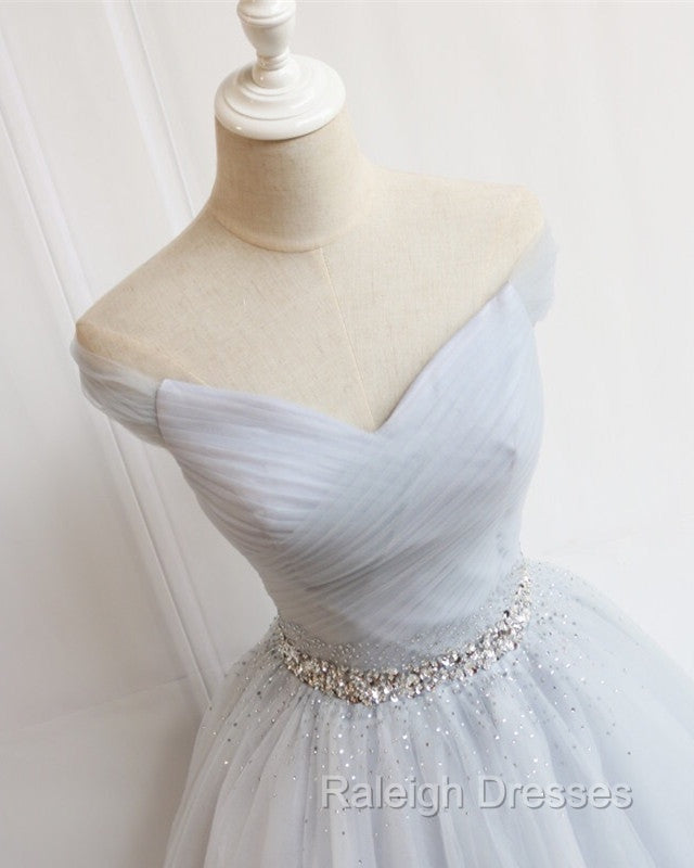 Tulle Homecoming Dresses Off The Shoulder Beaded Sashes Secondary image
