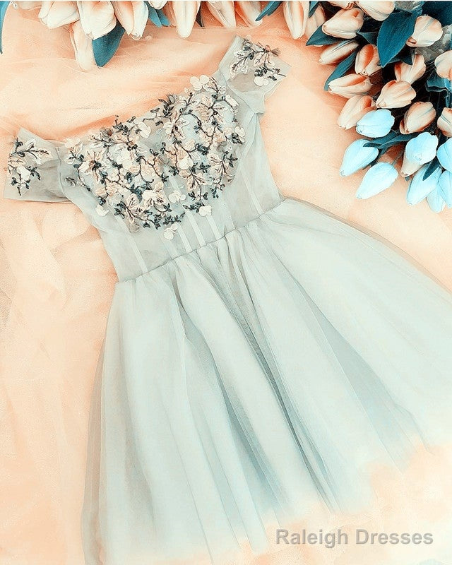 Tulle Homecoming Dresses Off The Shoulder Embroidery Main image