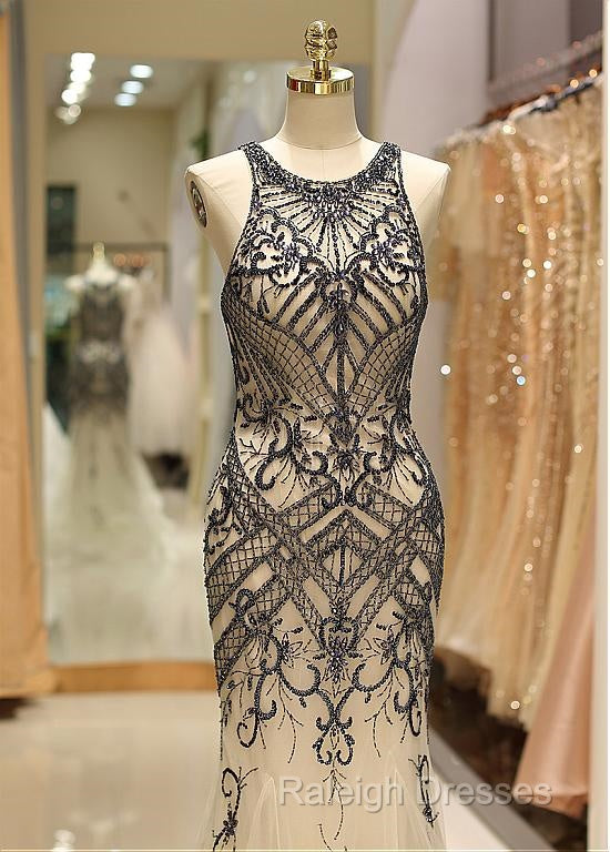 Tulle Jewel Beadings Mermaid Prom Dresses