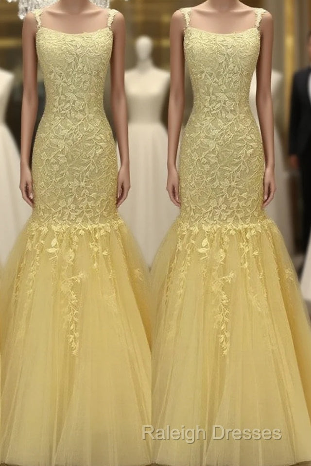 Tulle Lace Appliques Mermaid Prom Dress Spaghetti Straps Main image
