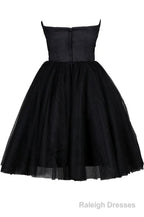 Tulle Little Black Dress, Sweetheart Simple Short Prom Dress