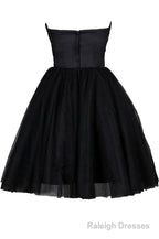 Tulle Little Black Dress, Sweetheart Simple Short Party Dress