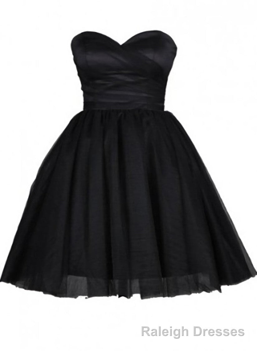 Tulle Little Black Dress, Sweetheart Simple Short Prom Dress Main image