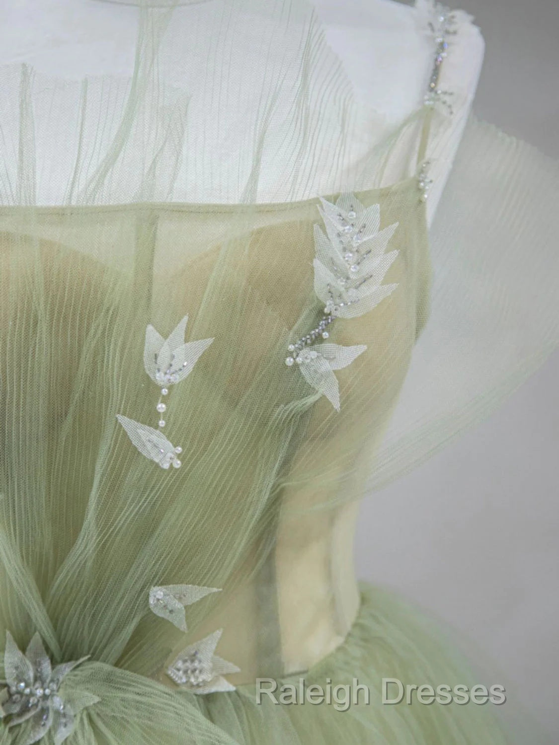 Tulle Long Prom Dress A-Line Green Long Evening Dress Secondary image