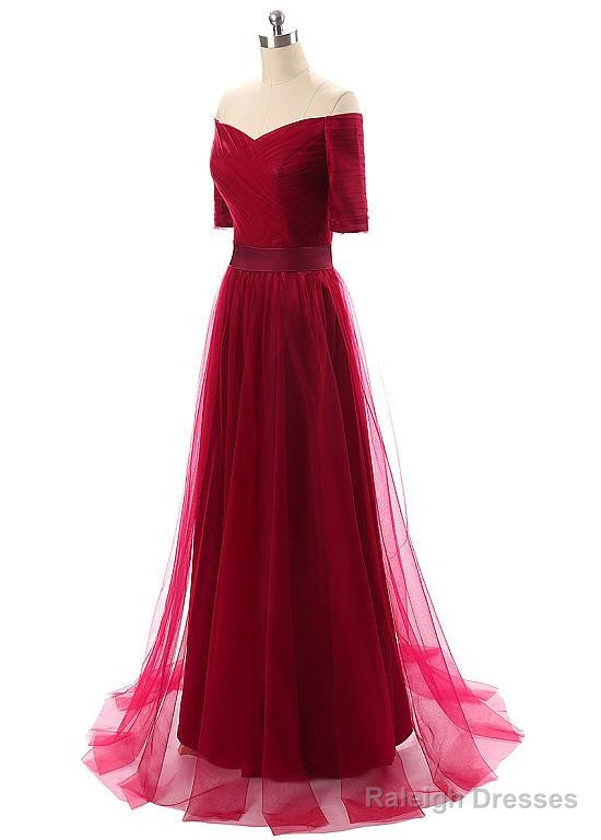 Tulle Off-The-Shoulder Evening Dresses With Pleats Secondary image
