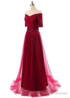 Tulle Off-The-Shoulder Evening Dresses With Pleats