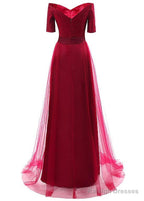 Tulle Off-The-Shoulder Prom Dress With Pleats