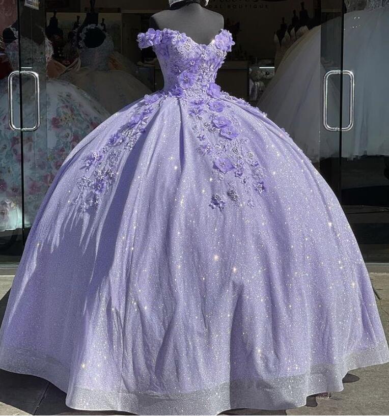 Tulle Princess Off Shoulder Long Prom Dresses Long Strapless Pink Flower Appliqu¨¦S Prom Dresses