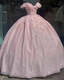 Tulle Princess Off Shoulder Long Prom Dresses Long Strapless Pink Flower Appliqu¨¦S Prom Dresses