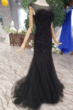 Tulle Trumpet/Mermaid Sweep Train Prom Dress