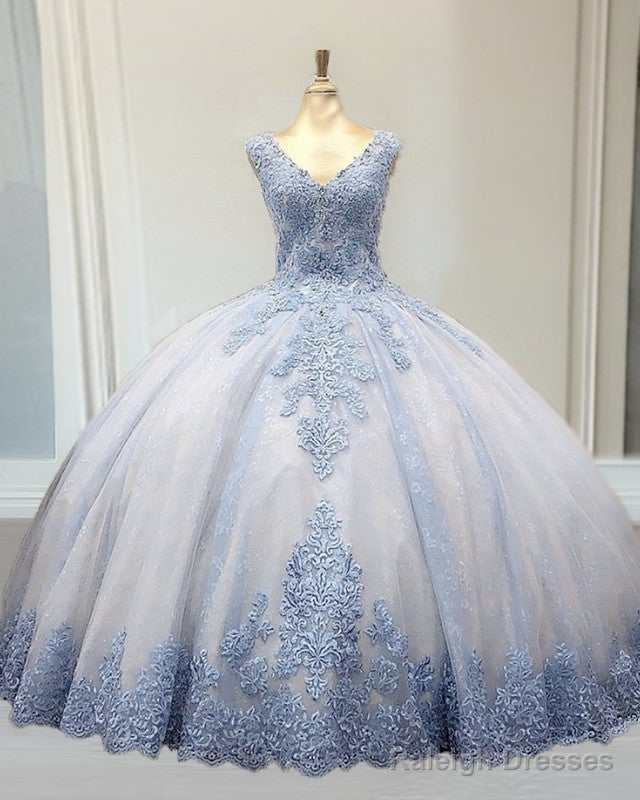 Tulle V Neck Quinceanera Dresses Lace Appliques Ball Gown Main image