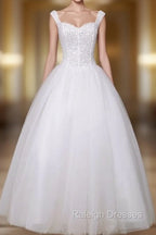 Tulle Wedding Dress Sweatheart Beading Ball Gowns Floor Length Bridal Dress
