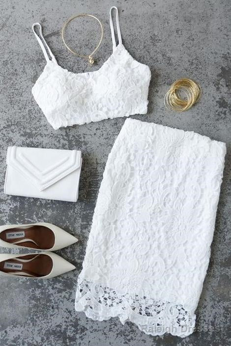 Two Piece Lace Homecoming Dress , Charming Homecoming Dress Main image