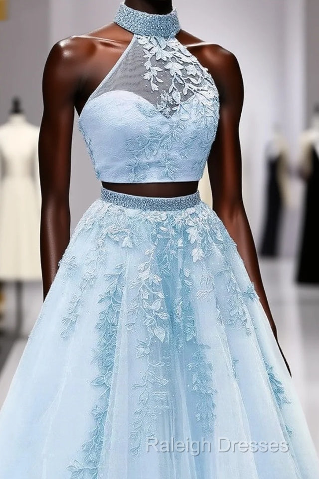 Two Piece Prom Dresses Ball Gown Appliques Beaded Main image