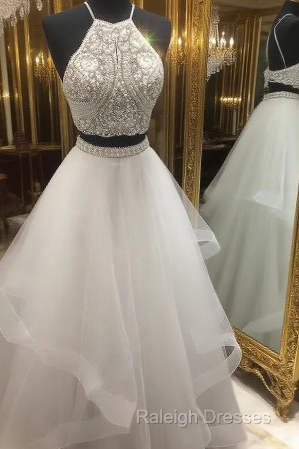 Two Pieces Prom Dress Long With Beading,Prom Dresses,Pageant Dress Main image