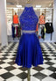 Two Pieces Short Homecoming Dress With Beading
