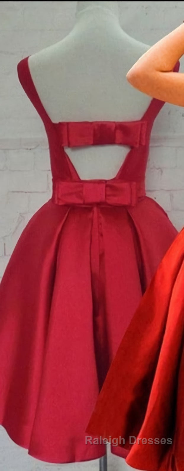 A Line Sleeveless Scoop Sash Satin Mini Homecoming Dress