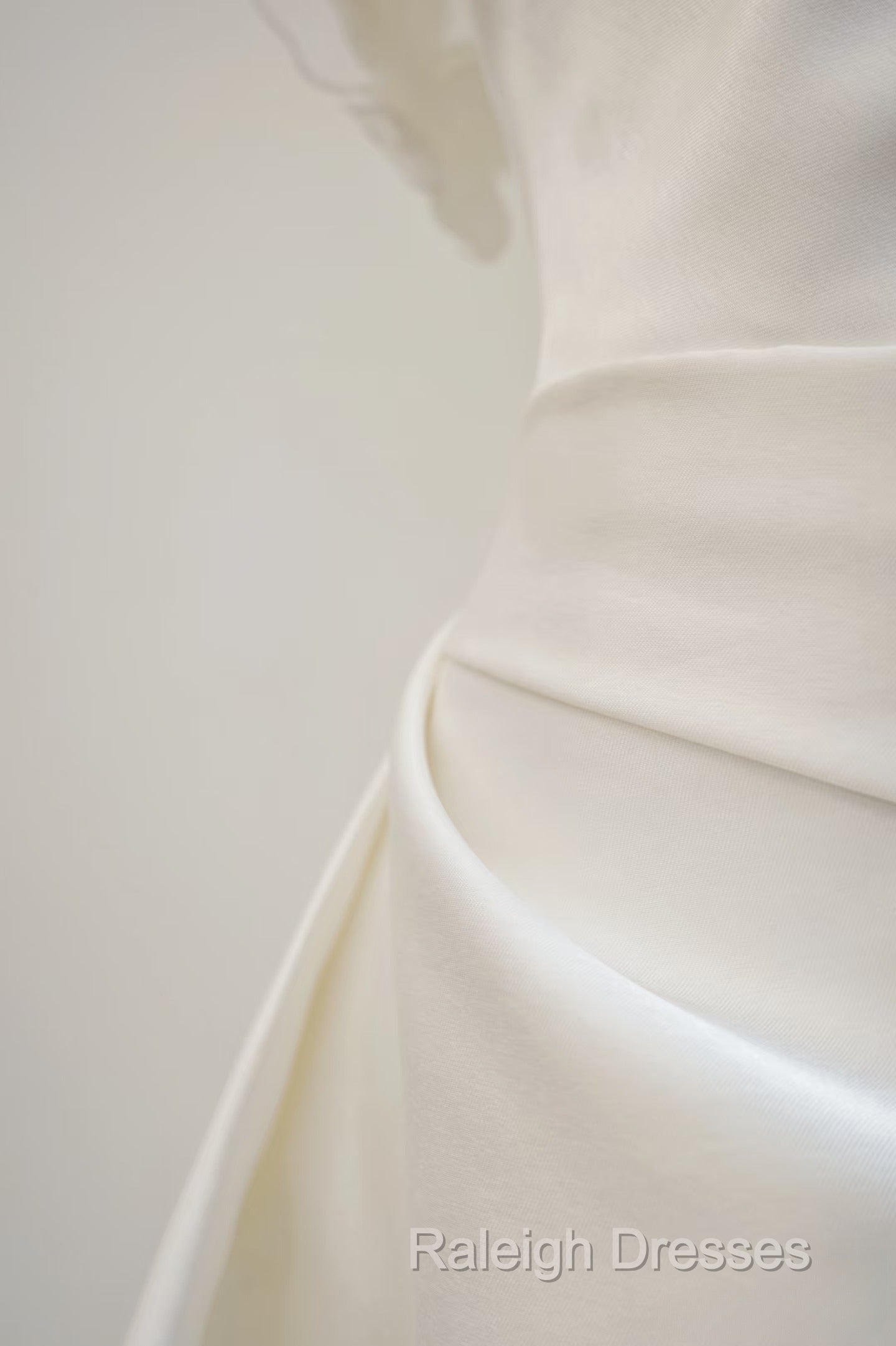 Unique A-Line Strapless Satin White Wedding Dress Brides Dresses