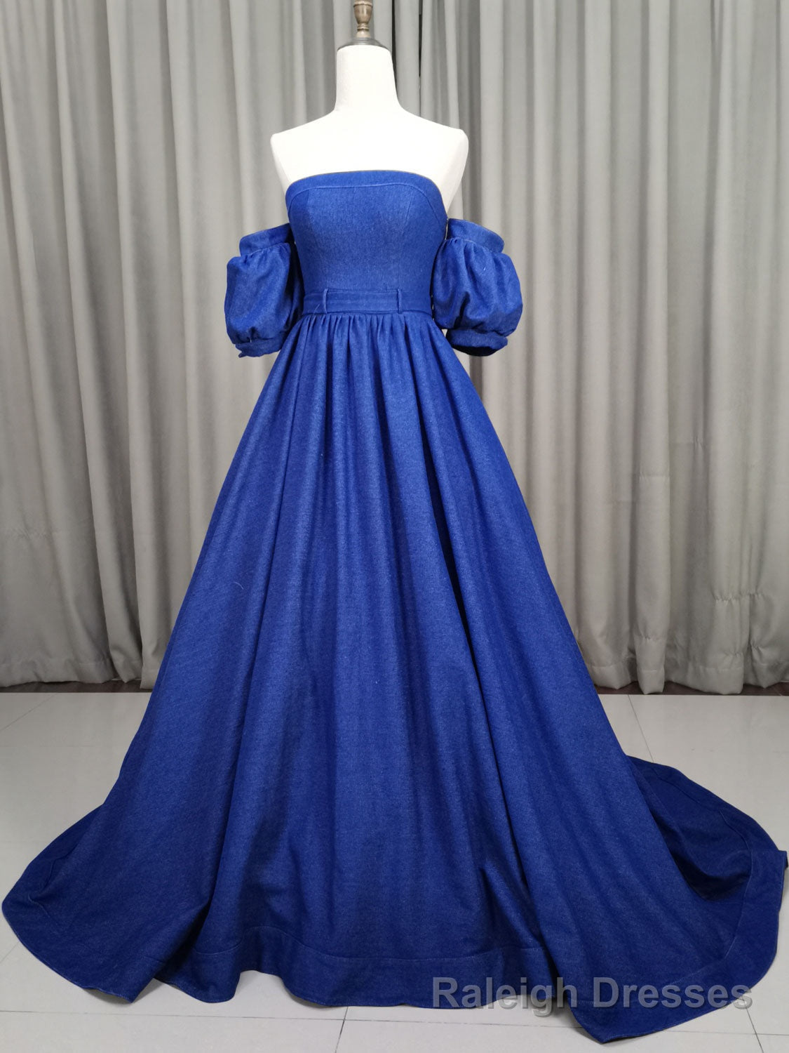 Unique Aline Blue Long Prom Dresses, Blue Long Formal Graduation Dresses