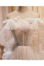 Unique And Noble Ivory Sleeveless Off Shoulder Ball Dress Ivory Sheer Thin Shoulder Strap With Backless Strap Prom Dress