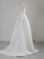 Unique Ball Gowns Halter Neckline Satin Pleats White Wedding Dress