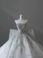 Unique Ball Gowns Strapless Sequin Long Wedding Dress Brides Dresses