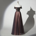 Unique Black and Champagne Tulle Long Prom Dress, Senior Prom Dress