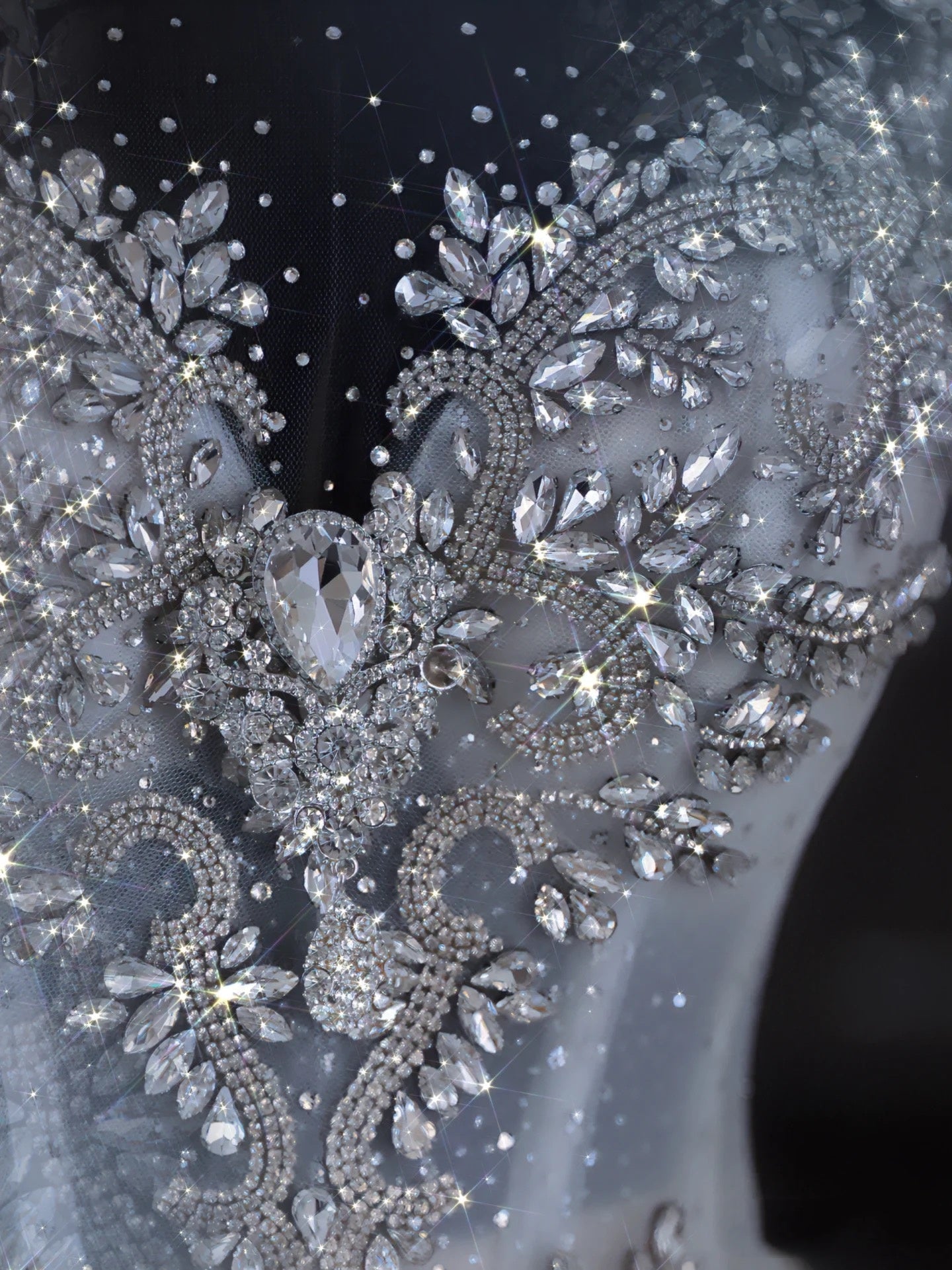 Unique Bridal Dresses Ball Gowns Scoop White Sequin Long Wedding Dress Luxury Bride Dresses Bridal Gown