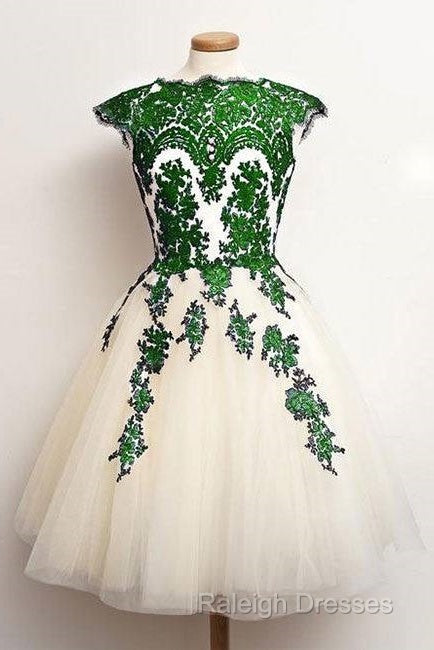 Unique Lace Tulle Short Prom Dresses Lace Bridesmaid Dresses