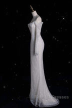 Unique Mermaid Off The Shoulder Long Sleeves Wedding Dresses Sequin Brides Dress