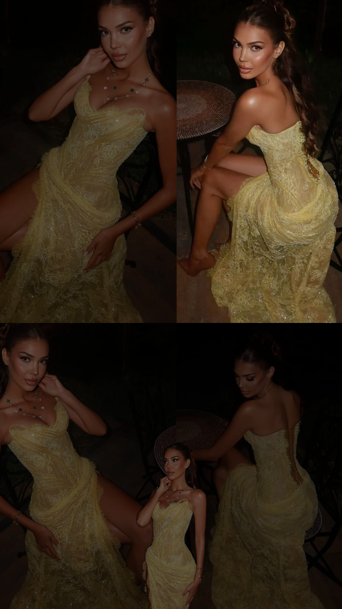 Unique Mermaid Sweetheart Yellow Lace Slit Prom Dress Long Prom Dresses 21St Birthday Outfits Graduation Dresses