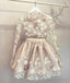 Unique Round Neck Champagne Lace Short Prom Dresses Homecoming Dresses