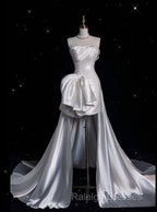 Unique Sheath Strapless Sequin Short White Wedding Dresses Brides Dress