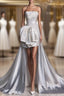 Unique Sheath Strapless Sequin Short White Wedding Dress Brides Dresses