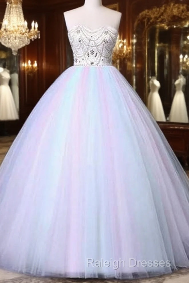 Unique Strapless Sweetheart A Line Wedding Dresses Beaded Bridal Prom Gown Main image