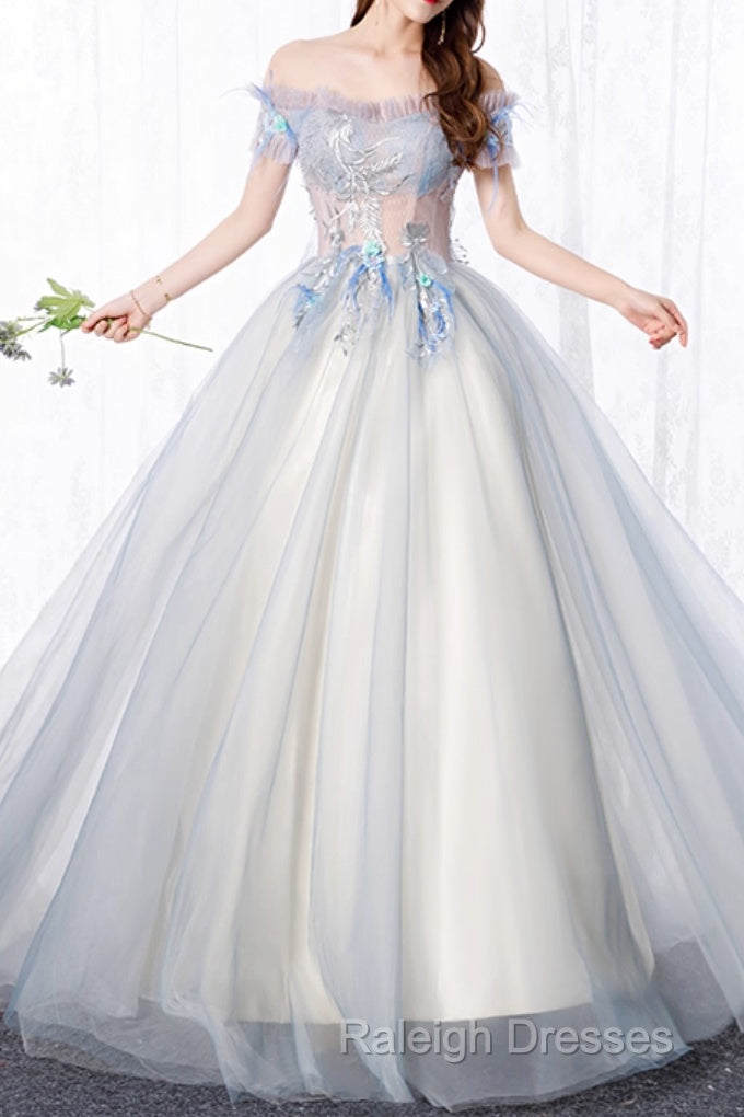 Unique Sweetheart Long Off Shoulder Party Dress, Lace Prom Dress