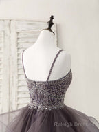 Unique Sweetheart Tulle Beads Short Prom Dress Cute Homecoming Dress