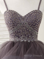 Unique Sweetheart Tulle Beads Short Prom Dress Cute Homecoming Dress