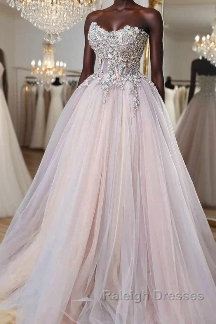 Unique sweetheart tulle lace Prom Dresses tulle lace Prom Dresses