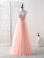 Unique Tulle Beads Long Prom Dress, Tulle Prom Dress