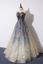 Unique tulle lace Prom Dresses Long tulle Prom Dresses